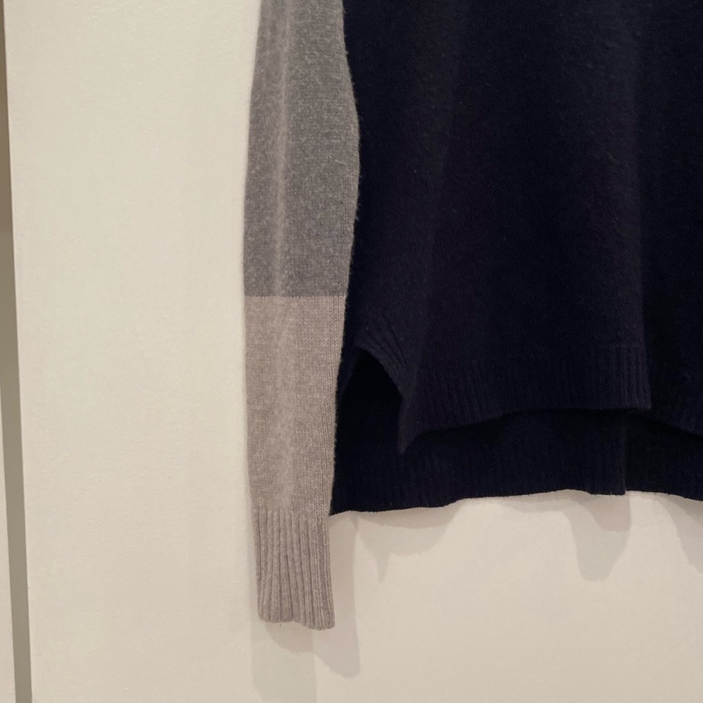 Vince Tri Color Block Turtleneck In Navy Combo - image 5